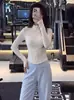 AL nueva chaqueta de yoga ajustada para mujer, primavera y otoño, deportiva profesional, para correr, entrenamiento, adelgazante, con cremallera, para ciclismo, manga larga