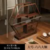 Estante de Escritorio para Tazas de Té Estilo Chino de Madera Maciza, Estante para Almacenamiento de Juegos de Té y Hojas de Té, Organizador Pequeño para Tetera, Exhibidor de Tetera de Arcilla Púrpura