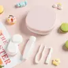 Caixa de Lentes de Contato Cor Macaron, Aparência Sofisticada, Portátil, Espelho, Conjunto de Cuidados e Armazenamento de Lentes de Contato, Estojo para Óculos