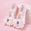 Zapatos de Baile de Satén Lindos Elegantes para Niños Zapatos de Baile para Jardín de Infancia Bebé Actuación Ballet Garra de Gato 8142