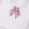 Sueño de conejo electrónico color sólido corbata de lazo jk punta pequeña flor de raíz de loto almidón rojo vino collar de uniforme japonés flor