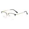 Gafas de Miopía de Media Montura para Hombre, Gafas de Negocios, Monturas Browline, Gafas Elegantes Ultraligeras para Caras Grandes, Venta al por Mayor de la Fábrica de Gafas de Danyang