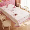 Toalha de Mesa Desenho Animado, Sem Lavagem, Impermeável, À Prova de Óleo, Resistente ao Calor, Estilo Dopamina Creme, Toalha de Mesa Retangular, Protetor de Mesa, Chá