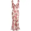 Moda Veraniega Europea y Americana Transfronteriza Amazon 2026 Estampado Floral Estilo Vacacional Vestido Delgado de Cuello Bajo para Mujer