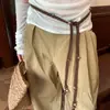 Corda de Cintura Colorida com Contas Tecida à Mão para Mulheres, Pingente de Bolsa Fita Métrica Retro de Alta Qualidade com Saia e Jeans Cinto Fino