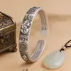 Pulseira de Moeda de Cobre Pixiu Prata Tailandesa Atrai-Fortuna para Homens, Design de Nicho Transfronteiriço, Vintage, Ousada e Única Pulseira do Sutra do Coração