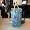 Bolsa de Viagem Expansível Bolsa de Armazenamento de Viagem de Grande Capacidade Bolsa com Rodas com Rodinhas Bolsa de Mão para Bagagem Mochila Bolsa de Viagem