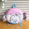 Mochila de dibujos animados con forma de conejo y caramelo para niños y niñas, con un diseño de color contrastante y un patrón de cáscara de huevo, un nuevo estilo de mochila pequeña para niños de preescolar