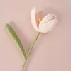 Flor Artificial Artesanal Flor Eterna Crochê Neve Cinco Flores Tulipa Qualidade Buquê de Flores Decoração de Casa Florista Flor de Lã