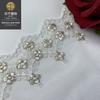 Hilo dorado encaje de dos colores malla bordado accesorios 10cm flor pequeña vestido de novia hecho a mano falda accesorios encaje lunares