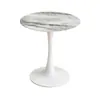 Mesa Redonda Tulipán Blanco, Mesa de Comedor Pequeña Estilo Ins para Apartamento, Mesa de Ocio para Balcón, Mesa Redonda para Cafetería de Té de Leche y Postres