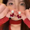Pendientes de Perla de Pony Red Velvet de Año Nuevo para Mujer 2026 Pendientes Únicos Nuevos para el Año del Caballo