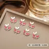 Acessórios de Nail Art Tridimensionais de Luxo Leve Borboleta Esmaltada Mini Laço de Liga Metálica Recorte Vazado Decoração de Unha Atacado
