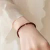 Pulsera de Palosanto de Hoja Pequeña para Mujer, Alto Contenido de Aceite, Alta Densidad, con Estrellas Doradas, Material Viejo, Grano Liso, Círculo Único, Cuentas Budistas, Sándalo