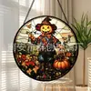 Calabaza Cruzada Espantapájaros Colgante de Vidrio de Color Adorno Colgante de Vidrio para el Hogar Decoración de Ventana Atrapasol para el Jardín