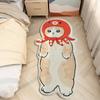 Fábrica de alfombras de cachemir con diseño de gato, venta al por mayor, para sala de estar, dormitorio, alfombra lavable a máquina, linda alfombra de dibujos animados para ventana salediza, manta para mesita de noche