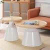 Mesa de Café para Apartamento Color Crema para Sala de Estar, Adecuada para Apartamentos Pequeños, Mesa de Café Redonda de Hierro Forjado Estilo Martini Simple y Moderna para Casas de Huéspedes