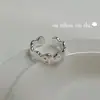 Anillo de Hojalata Arrugado en Relieve de Plata de Ley S925 Ouni Han para Mujer Nicho de Gama Alta Lujo Ligero Versátil Anillo de Dedo Ajustable