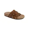 Sandalias Birkenstock de Cuero Genuino con Punta Redonda y Abierta, Estilo Nuevo de Verano para Mujer, Sandalias Planas Abiertas Florales Casuales Cómodas