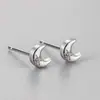 Pendientes de Luna Creciente de Zirconia para Mujer, Pendientes Elegantes Estilo Coreano, Minimalistas, Versátiles, Pendientes Creativos de Luna de Gama Alta para Mujer
