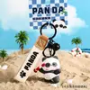 Panda Esportivo Desenho Animado Tênis de Mesa Carro Chaveiro Boneco Pingente para Mochila Escolar Infantil Presente Dia Nacional Venda por Atacado