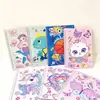 Nuevo Cuaderno de Espiral Diario A5 con Tiburón y Gato de Dibujos Animados, Páginas de Colores, Cuaderno Rayado para Estudiantes, Lindo Diario de Páginas de Colores