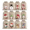 Gran Venta en Stock Bolsa de Regalo con Cordón de Enano Navideño Cascanueces Caricatura Bolsillo de Lino con Cordón Bolsa de Regalo Navideña