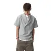 Camiseta Curta da Moda para Homens, Casual Solta de Verão, Design de Gola de Terno Dupla Face, Top Elegante com Gola Reversível