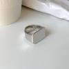 Anillo Estilo Cool Nicho Ins Sencillo Cuadrado Geométrico Hueco Llanamente Anillo Alta Retención de Color Combinable Anillo Abierto