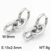 Pendientes de Acero Inoxidable 304 Cadena Cubana con Borlas Joyería Chapado en Oro de 18K Clip para Oreja Pendientes Unisex