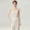 Suéter de Cachemira Nuevo Otoño e Invierno para Mujer, Adelgazante, Control de Abdomen, Camisola de Cuello en V, Sin Mangas, Tejido de Punto, Capa Base
