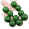 Cuentas redondas de jade verde seco Cuentas sueltas de jade Alivio esmeralda Cuentas Ruyi 18 mm pulsera collar cuentas de joyería