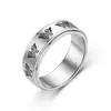 Anillo de titanio y acero europeo y americano de nuevo diseño, con letras giratorias, para aliviar el estrés. Joyería giratoria de acero inoxidable, doble mariposa, estilo japonés y coreano.