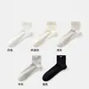 Calcetines de verano ultradelgados para mujer, calcetines finos hasta la pantorrilla hechos de malla de seda de morera, antibacterianos, resistentes al olor, sensación fresca, calcetines cortos sin costuras