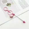 Novo chaveiro de metal em forma de sino DIY, chaveiro fofo com contas criativas, decoração de bolsa, pingente multicolorido atacado