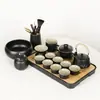 Juego de Té Chino Set para Sala de Estar en Casa Oficina Simple Cerámica Barro Negro Tetera Taza de Té Juego Pequeño Juego de Té Kung Fu