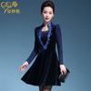 Chen Miaoyan 2022 nuevo vestido retro de terciopelo de manga larga temperamento talla grande ropa de mujer fabricantes venta al por mayor