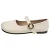 Elegantes zapatos de mujer de punta fina, versátiles zapatos pequeños de piel, nueva colección primavera y otoño 2026, zapatos Mary Jane de suela plana con una sola tira y suela blanda