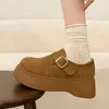 Zapatos de mujer de suela gruesa, de cobertura total, estilo Birkenstock, nuevos para otoño 2026, versátiles, casuales, slip-on, mocasines retro, zapatos de vestir de un solo color estilo Birkenstock