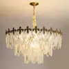2022 Nuevo Estilo Nórdico Sala de Estar y Comedor Simple y Elegante Postmoderno Gran Candelabro Lujo Ligero Circular Vidrio Cristal Iluminación