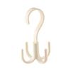Estante de almacenamiento multifuncional giratorio de cuatro ganchos de plástico para ropa, gancho para bolsos, organizador de almacenamiento, estante para sombreros, ropa