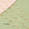 Galvanoplastia Ouro Real 18K Simples Onda Cotovelo Torção DIY Corrente Fina Coréia do Sul Corrente Feita à Mão Material para DIY Material para DIY