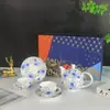 Serie de Racimos de Flores Rusas, Una Tetera, Dos Tazas y Platillos, Juego de Té Europeo para la Tarde, Juego de Café de Lujo Retro Accesible, Taza y Platillo Tetera