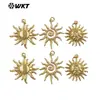 Wt-P2080 Moda Europea y Americana Texturizado Brillante Forma de Sol Latón Colgante Pendiente Hecho a Mano Collar Producto Semi-Terminado