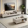 Mueble de TV de Madera Maciza para Sala de Estar, Combinación de Mesa de Café para Uso Doméstico, Gabinete de Almacenamiento Integrado con Mueble de TV Pequeño y Gabinete Lateral