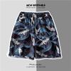 Pantalones de Playa para Vacaciones de Verano en la Costa Estilo Japonés Sueltos de Secado Rápido con Estampado Floral para Hombre Pantalones de Pijama Estilo Hong Kong para Mujer Pantalones Grandes para el Hogar