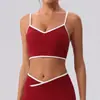 Sujetador de Yoga con Tira de Dobladillo Bloque de Color Transfronterizo Top de Yoga para Fitness al Aire Libre Chaleco Deportivo Ropa Exterior Sujetador Deportivo