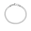 Pulseira de Corrente Plana Osso de Cobra em Aço Titânio, Estilo Moderno e Simples para Homens e Mulheres, Joia Popular na Amazon e Aliexpress