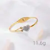 Pulseira de Aço Titânio Trevo de Quatro Folhas para Mulheres, Aço Inoxidável, Cor Dourada, Algarismos Romanos, Luxo Leve Europeu e Americano, Não Desbota, Atacado Fabricante Original