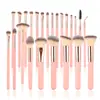 Set de brochas de maquillaje de 24 piezas transfronterizo, set completo profesional con mangos de madera para maquillaje facial, base, corrector, difuminado, contorno y aplicación de polvos sueltos